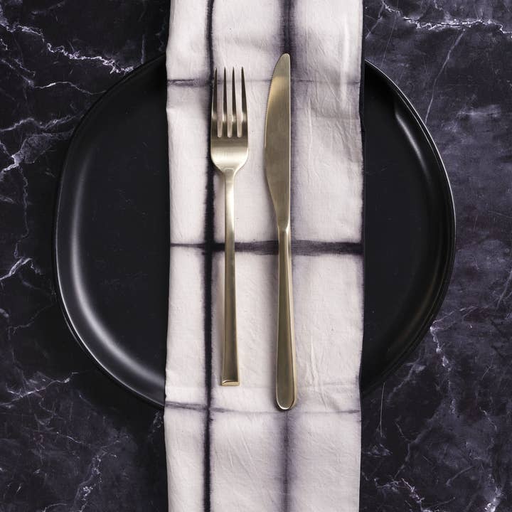 Sobremesa - Wholesale Dinner & Cloth Napkin - Black Cotton Cloth Napkins, Rectangle Design, Table Linens4