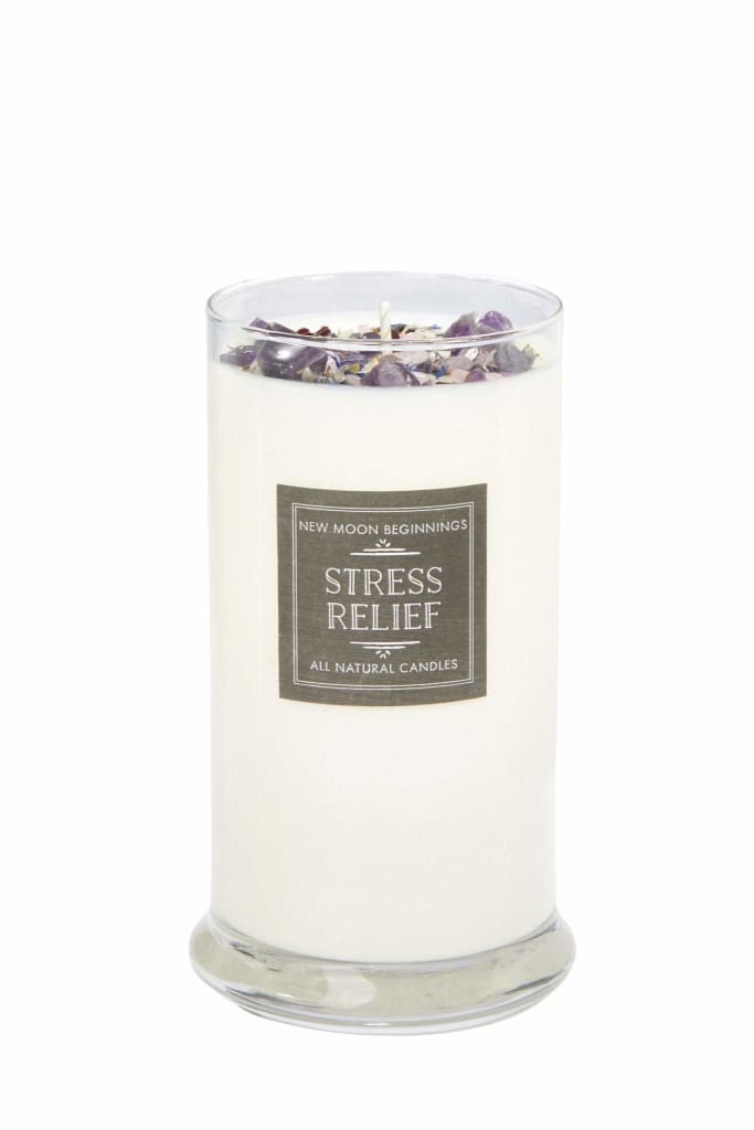 New Moon Beginnings - Wholesale Jar/Filled Candle - Stress Relief Candles - Lavender Herb & Crystal Candles3