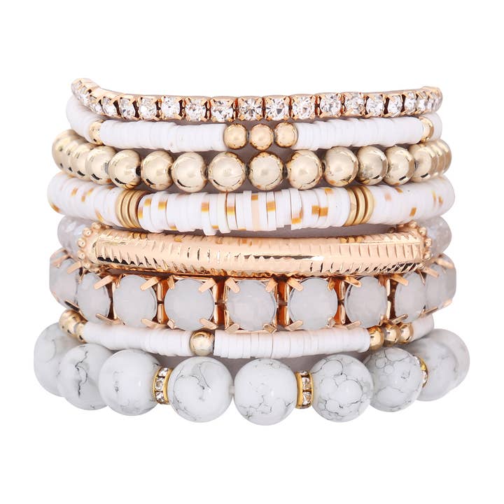 MYS Wholesale Inc - Wholesale Beaded Bracelet - Fimo Ccb Mix Bead Charm Stretchable Bracelet14