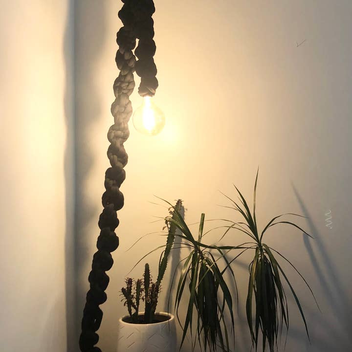 Good to Know You - Wholesale Chandelier/Hanging Light - 12ft Macrame Pendant Light - Thick Black3