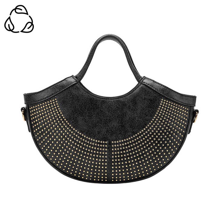 Kaylee Henkeltasche, recycelt, vegan, schwarz für den Großhandel von Melie Bianco