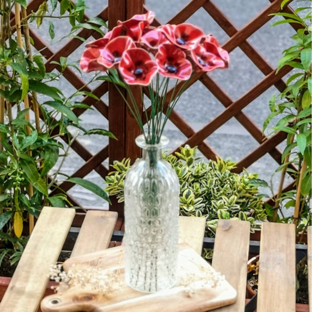 NaturoTheke – Großhandel Künstliche Blumen – Mohnblume ⌀ ca. 5cm, 39cm Stiel5