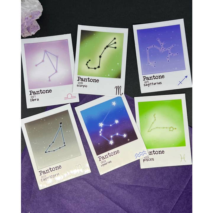 Zodiac Sign Color Swatch Sticker-Glossy for wholesale by ChaoticPossumDesigns