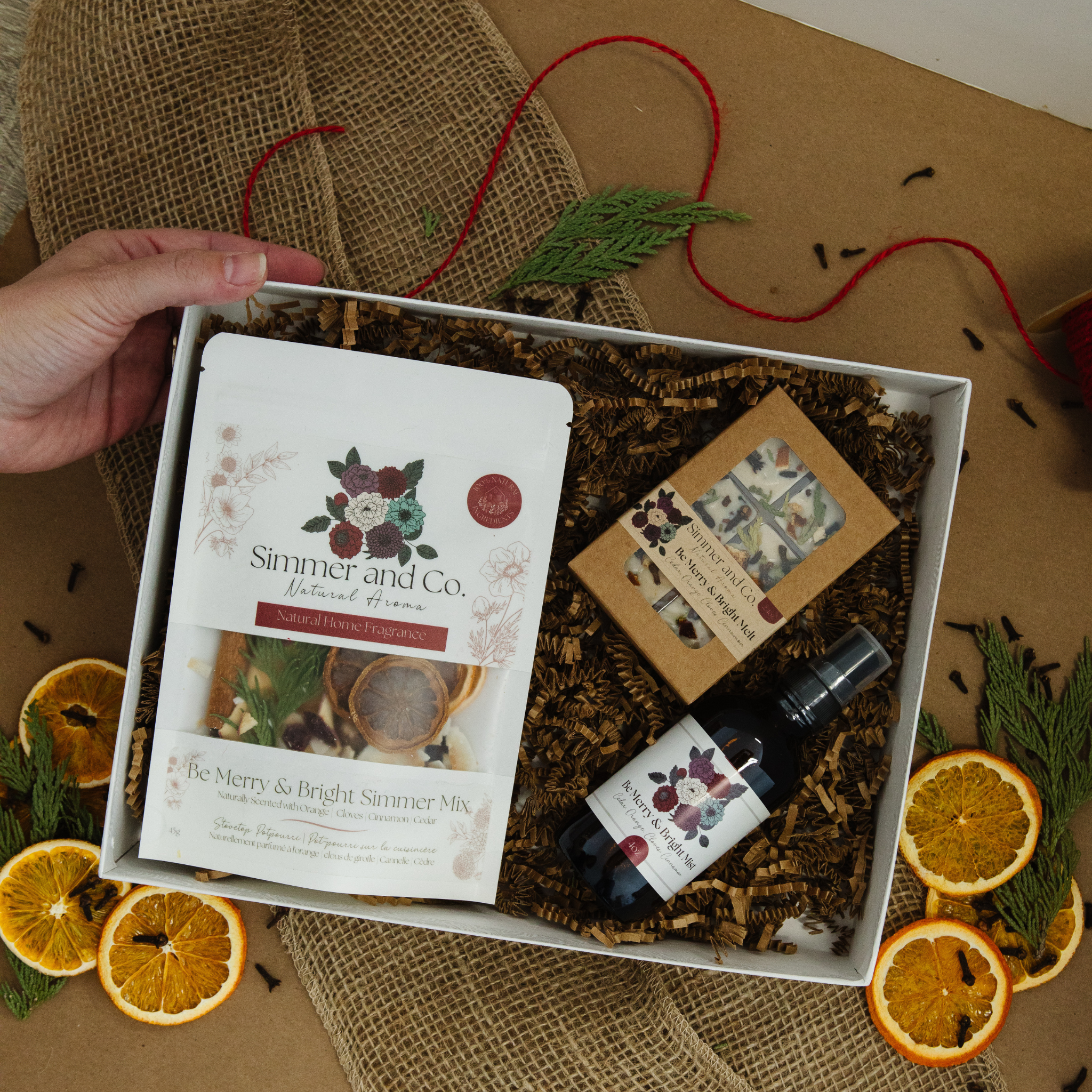Simmer and Co Natural Aroma - Vente Pots-pourris - Coffret Cadeau Joyeux – Trio d'Arômes Joyeux & Lumineux1