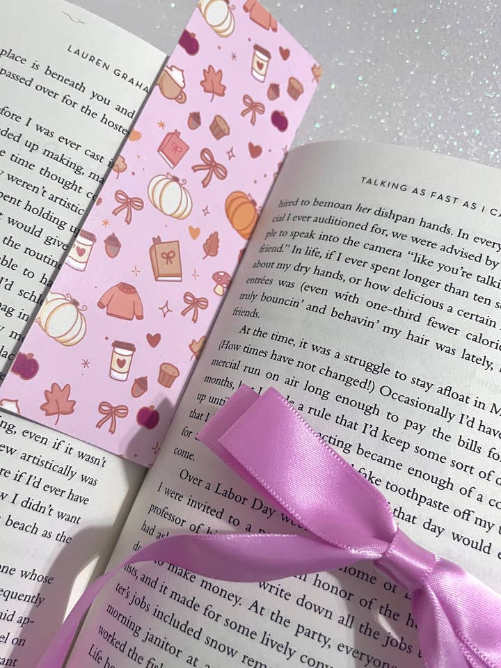Pink Autumn Bookmark for wholesale by Illie Millie Designs