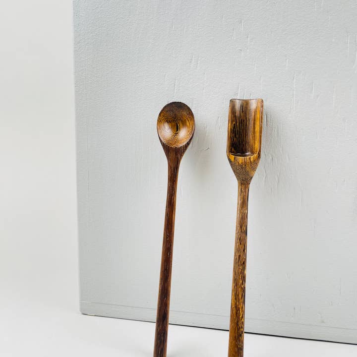 Baroy – Großhandel Kochlöffel – Gewürzschaufel aus Holz, langer Griff, 19 cm, Kaffeelöffel aus Holz