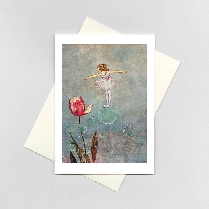 Bubble Fairy With Tulip - Encouragement Card for wholesale by Laughing Elephant