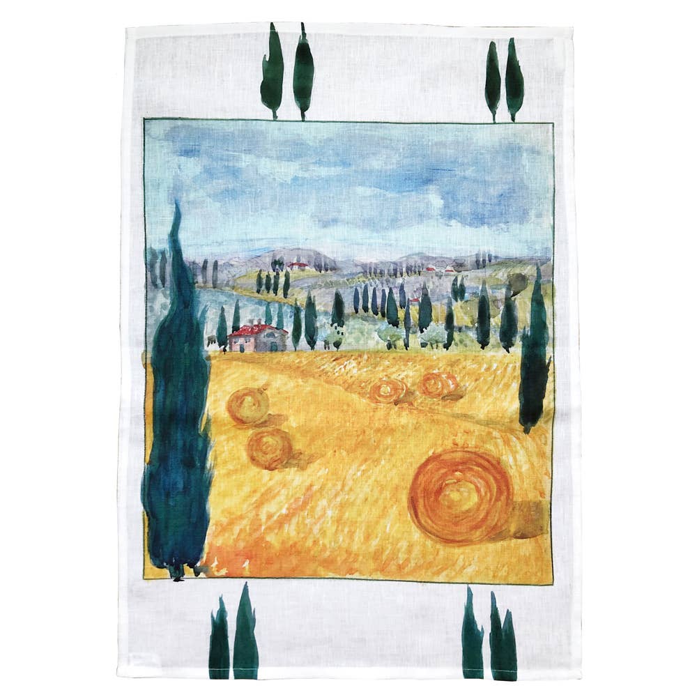 Abbiamo Tutto - Vente Torchons - Serviette de cuisine en lin - Scène toscane0
