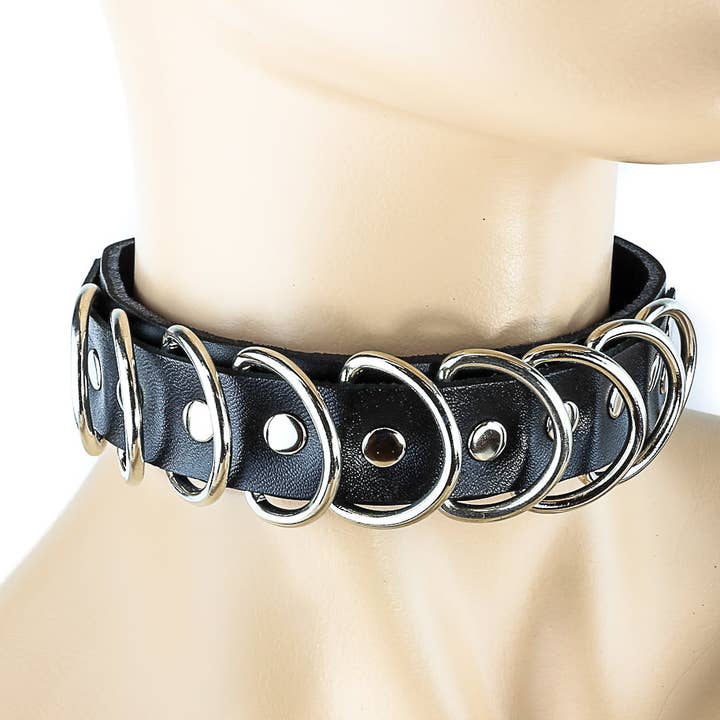 FC207 D RING BONDAGE CHOKER for wholesale by Funk Plus