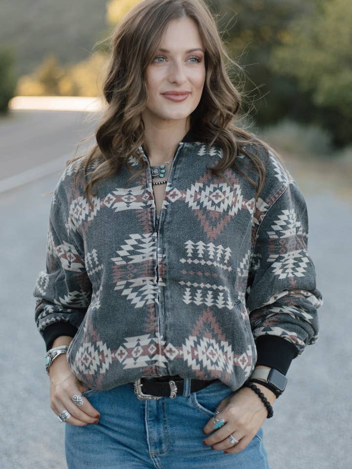 Sterling Kreek - Wholesale Bomber jacket – Women’s - Sagebrush Spirit Bomber Jacket5