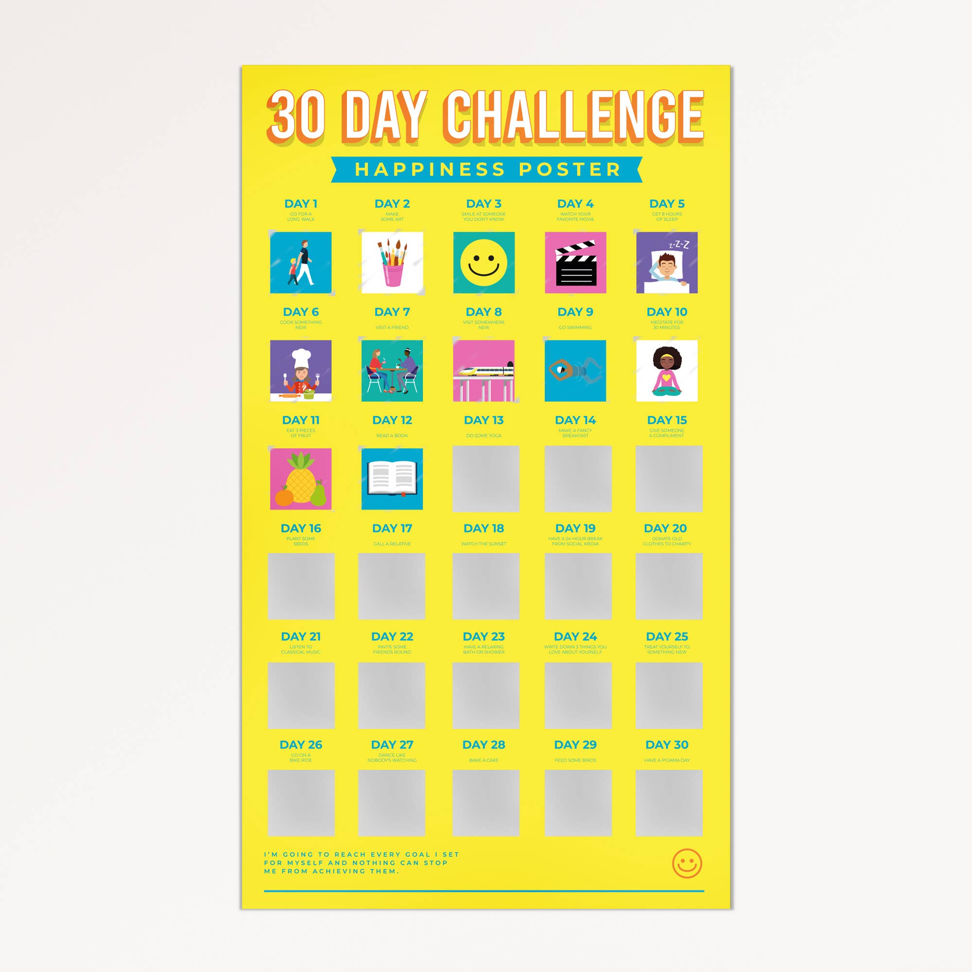 Gift Republic - Wholesale Poster - 30 Day Happiness Challenge Scratch Poster7