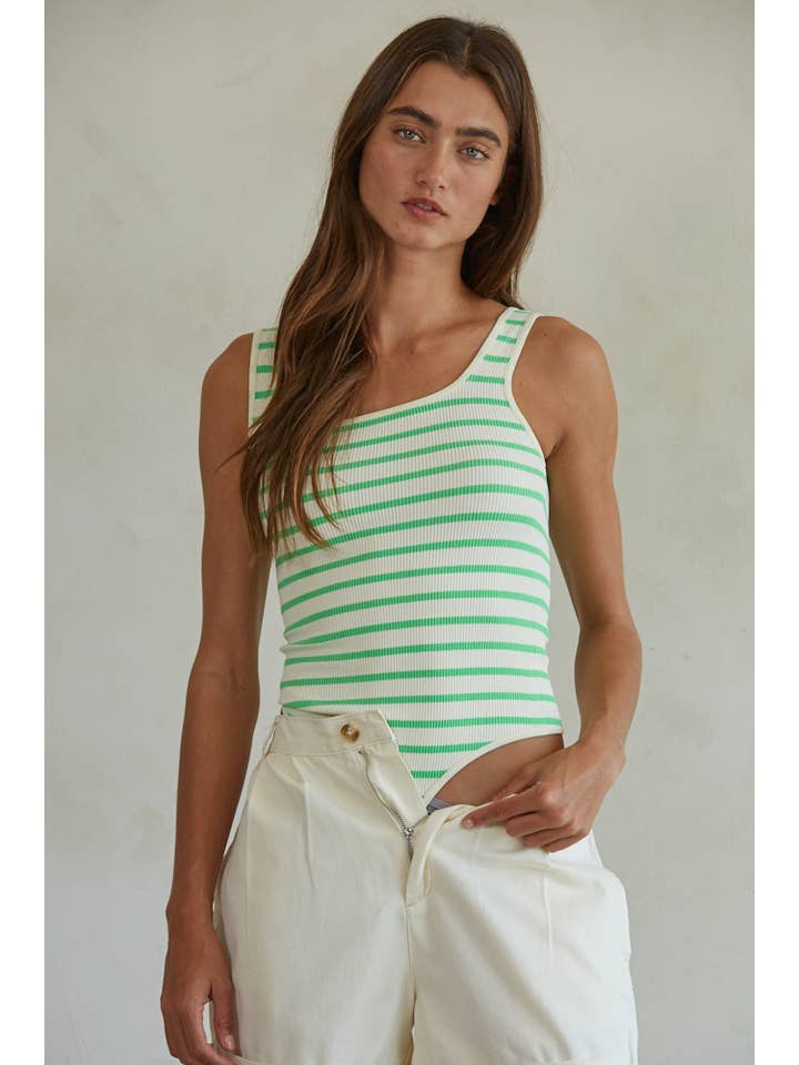 By Together - Wholesale Bodysuit - Women's - S1243N | Knit Nylon Spandex Seamless Ribbed Bodysuit