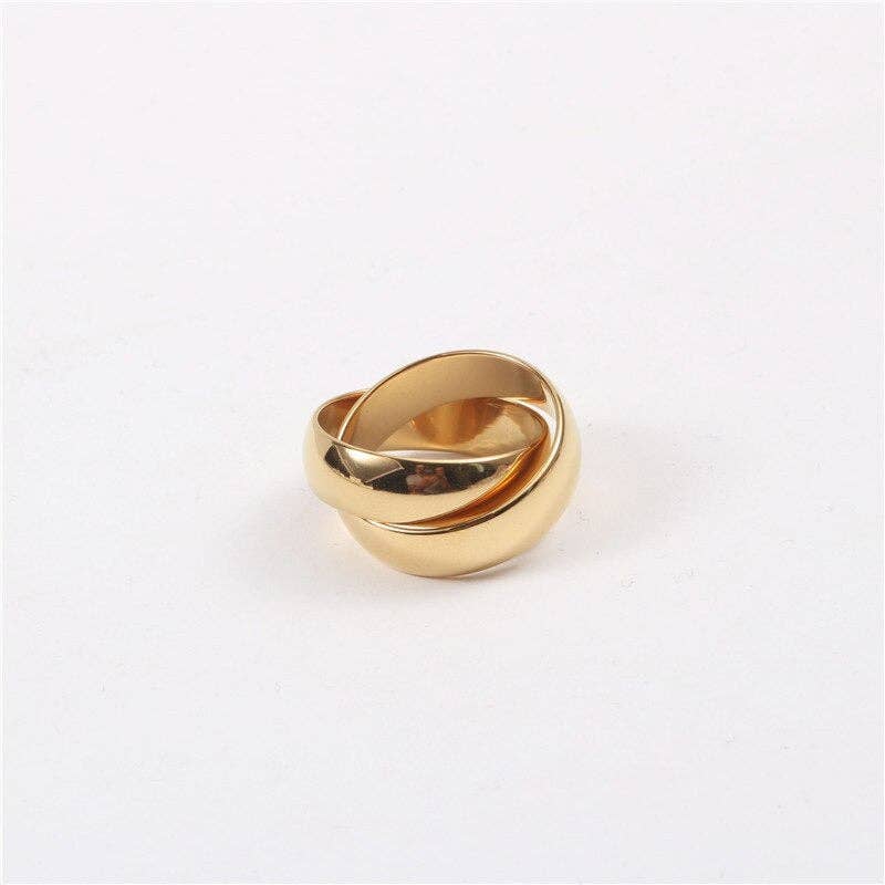 MeloMelo – wholesale Band/stacked ring – Interlocking Double Band Ring0
