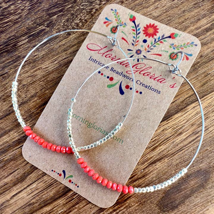 MorninGloria's - Wholesale Hoop Earrings - Crystal Beaded Hoop Earrings1