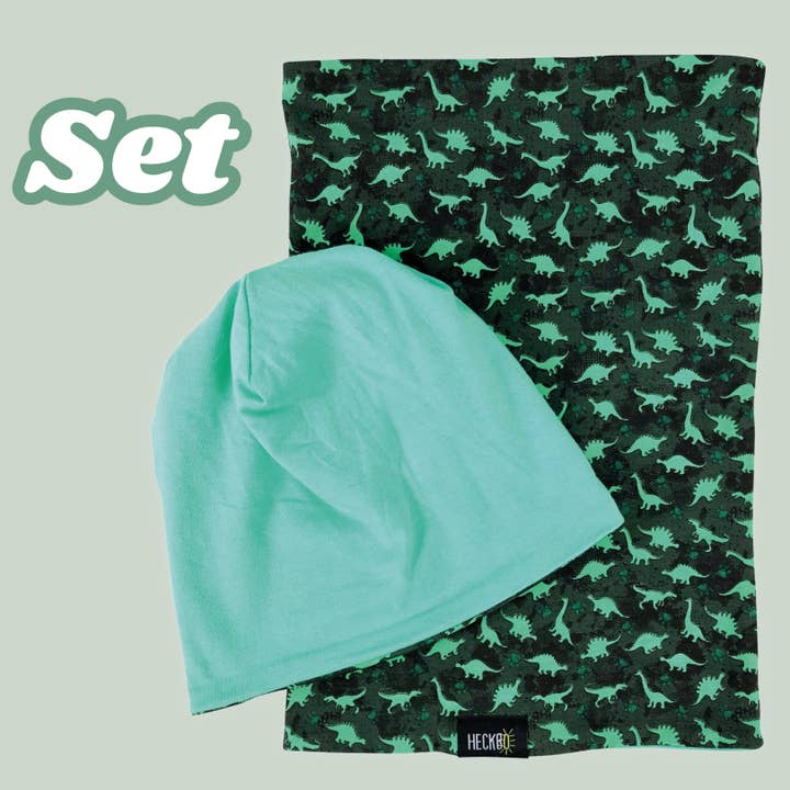 HECKBO - Vendita all'ingrosso Cappello - Neonati - Set cappello e sciarpa Dino, cappello da transizione