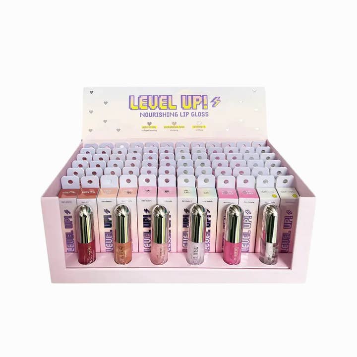 Kara Beauty - Wholesale Lip Gloss - LEVEL UP! Nourishing Lip Gloss - Display Set0