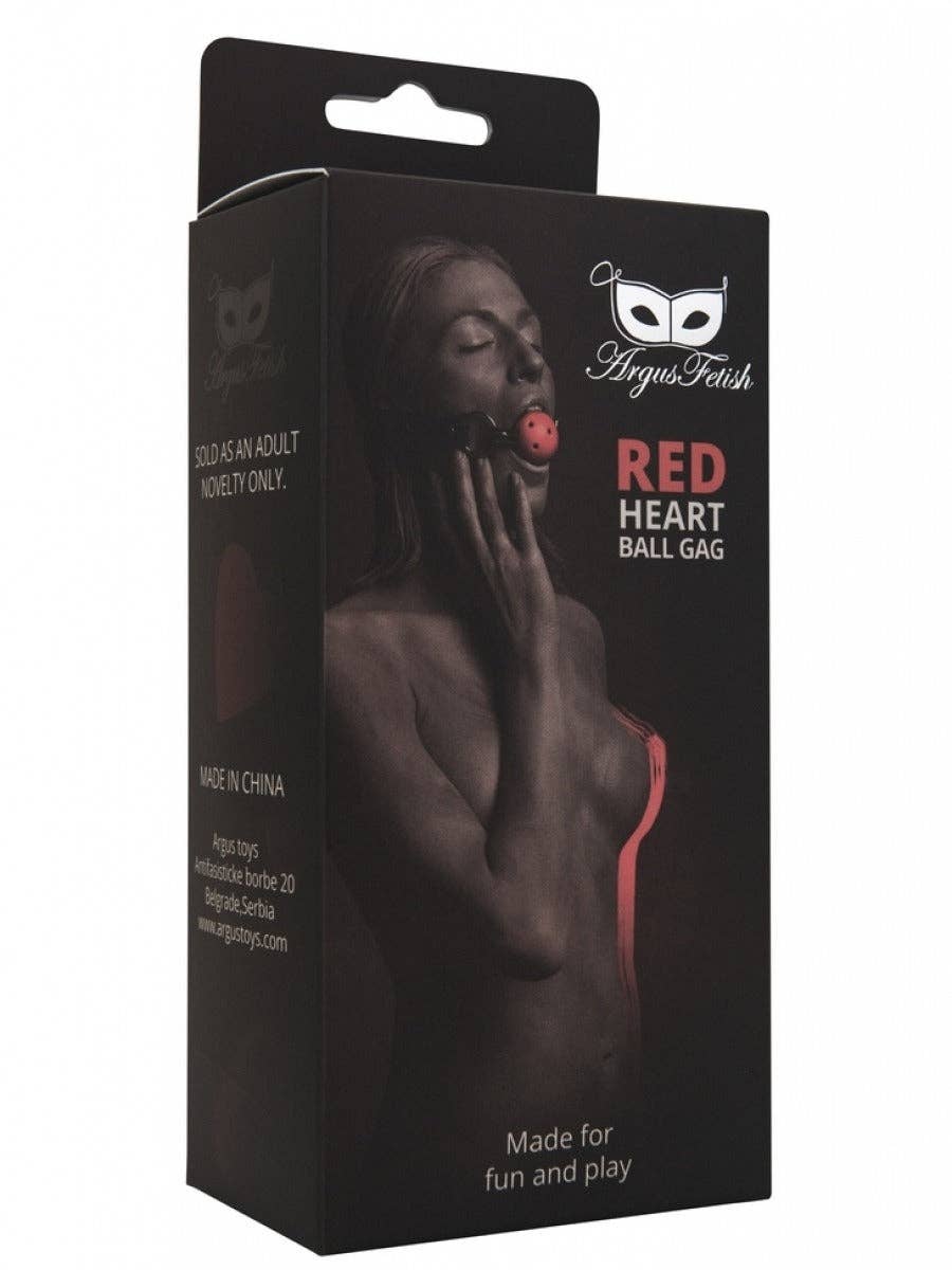 Kinky Pleasure - Wholesale Gag Gift/Novelty Gift - Argus Red Heart Ball Gag - AF 001007