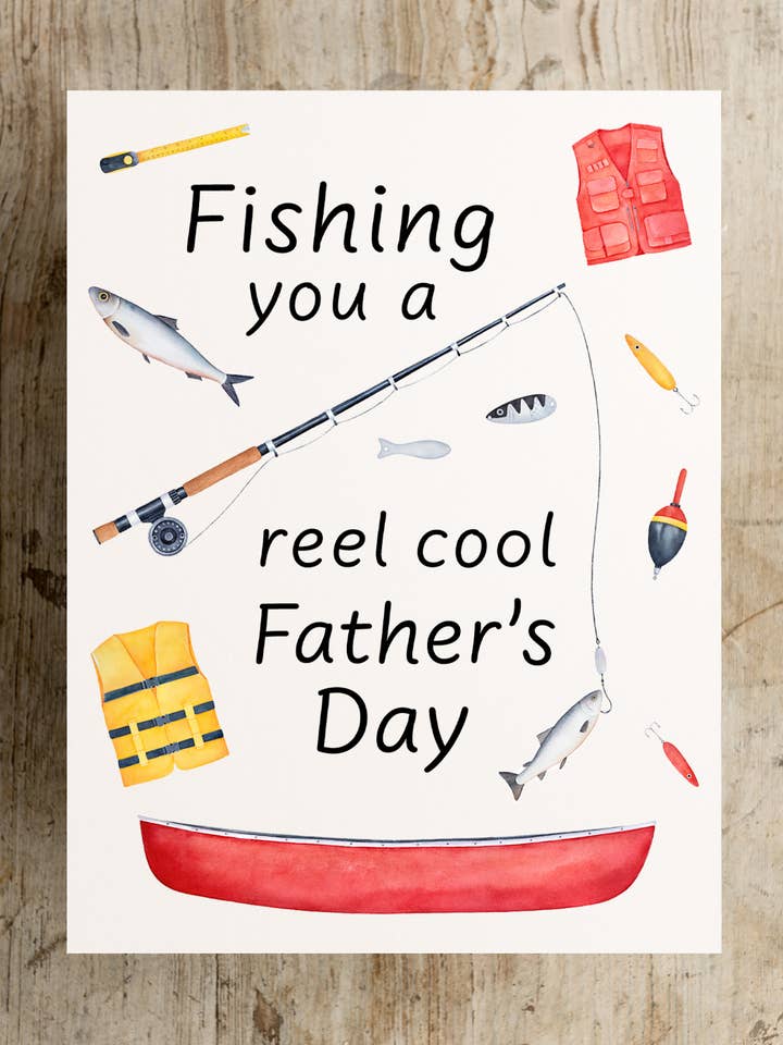 Happy Father's Day Fishing Card for wholesale by The Jewelry Bx