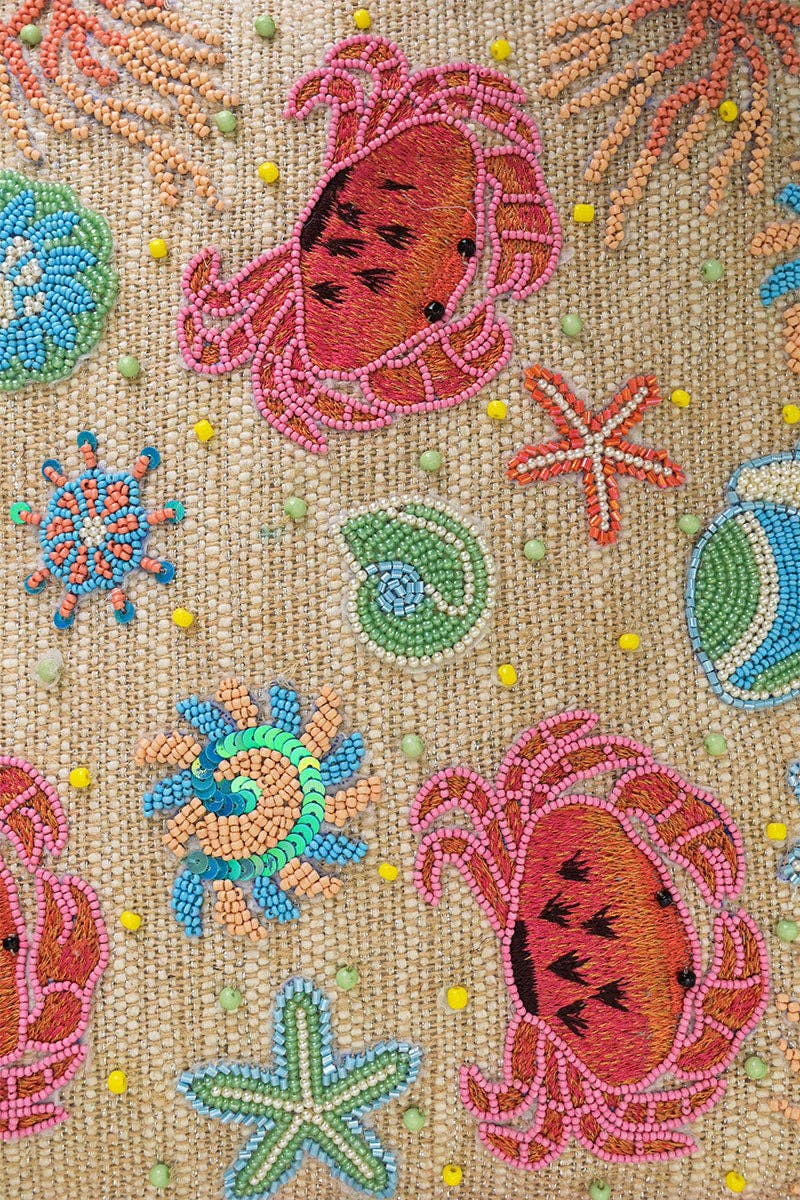 America & Beyond – Großhandel Tragetasche – Damen – Mit Krabbenschalen verzierte Tragetasche1