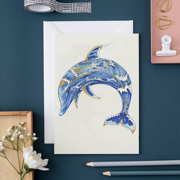 Tarjeta Delfín para venta al por mayor de The DM Collection ( We cover US import Duties)