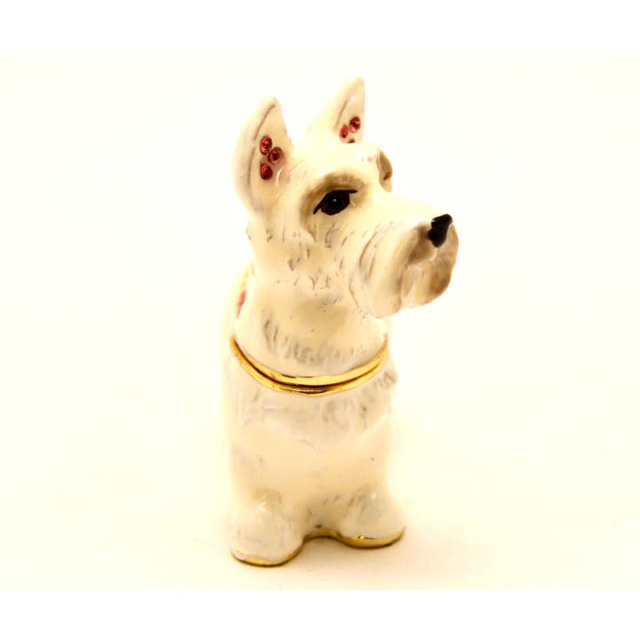 Ciel Collectables – Engroshandel Smykkesskrin – Hvid Scotty Dog Trinket Box lavet med Swarovski krystaller1