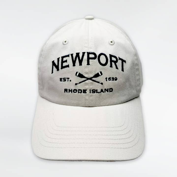 Newport Crossed Oars Baseball Hat - Stone for wholesale by Commonwealth Souvenirs