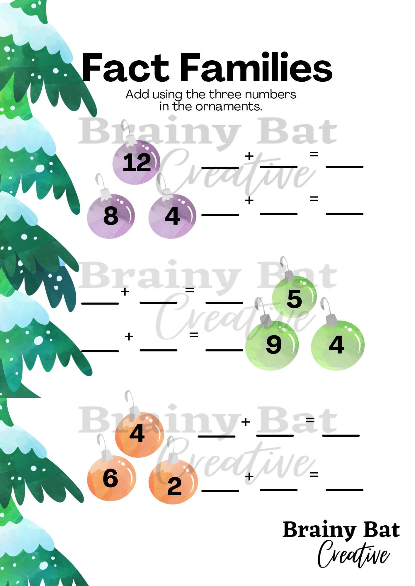 Brainy Bat Creative – Education por atacado – Livro de exercícios de matemática de Natal da primeira série1