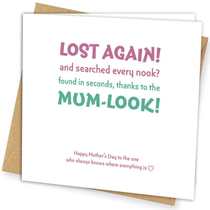 Funny Mum Look Mothers Day Card For Mum Cute – cb047 for wholesale by Close to the Bone Greeting Cards and Gifts