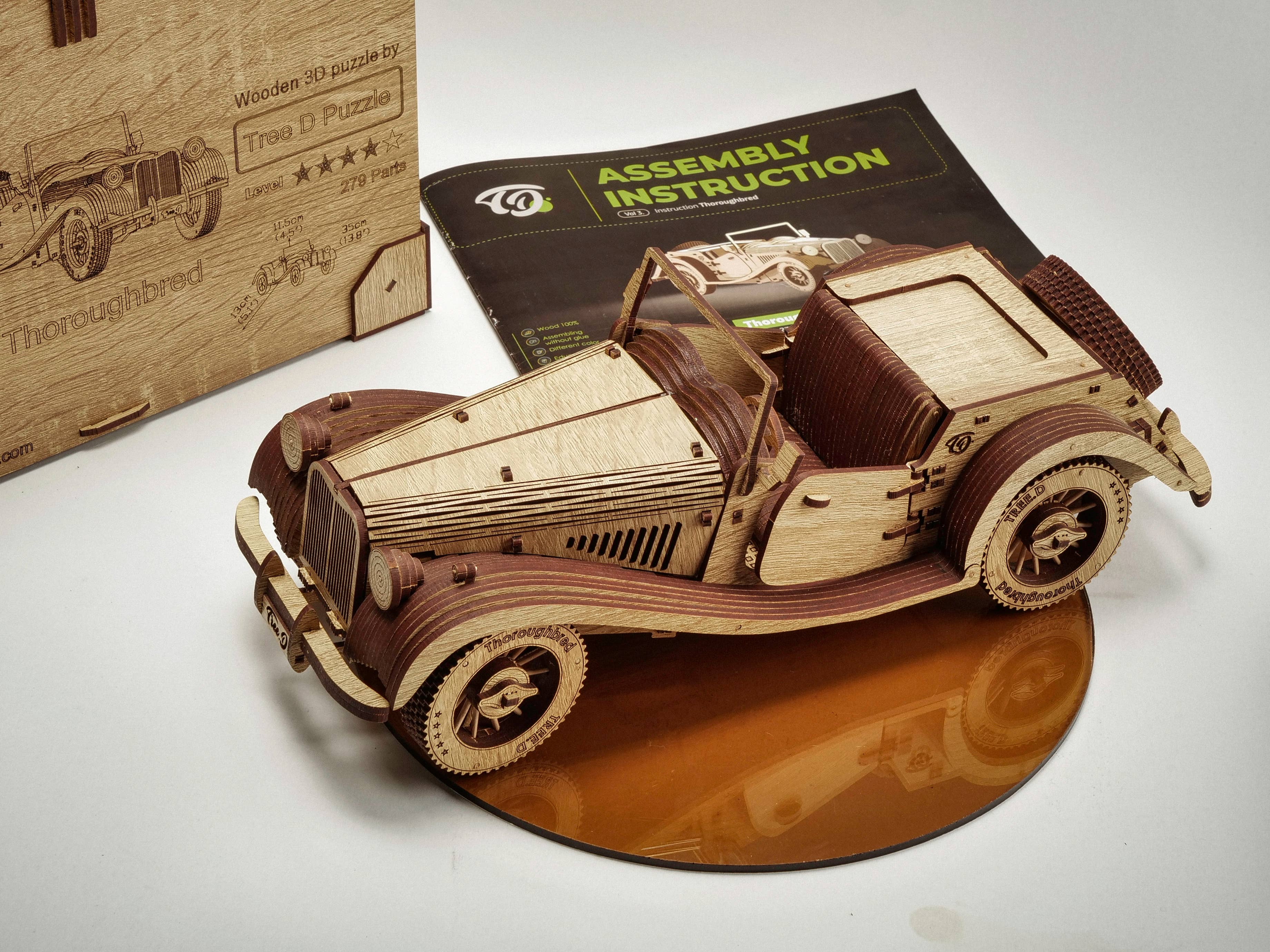 Next Day Shop - Wholesale Puzzle - Kids - Treed-Puzzle Car 3D Wooden Puzzle - Car Model Kit to Build5