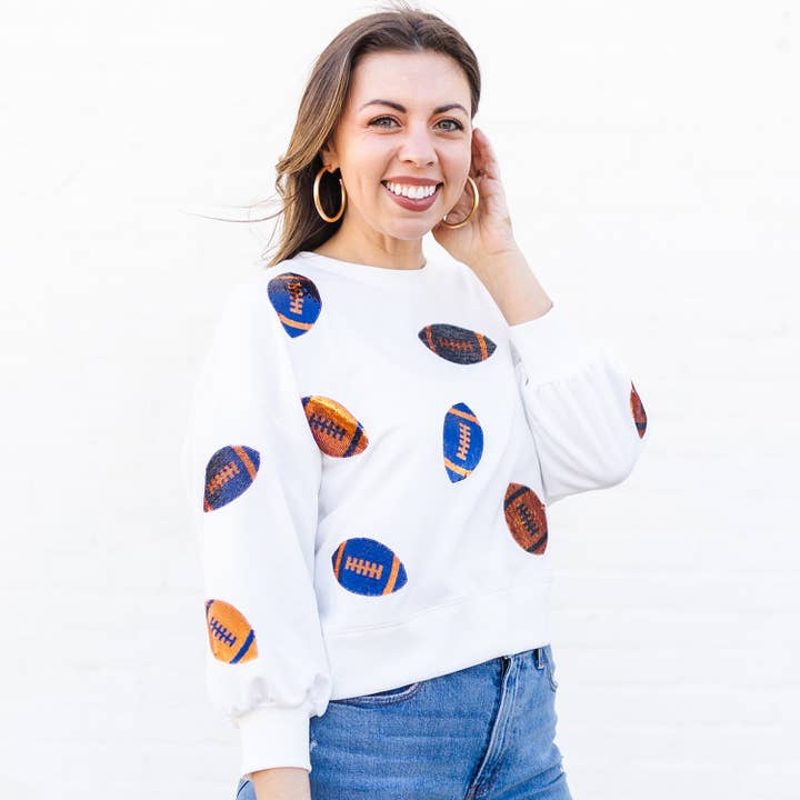 Mary Square - Wholesale Sweatshirt - Women's - Sweatshirt Millie FB Navy & Orange XXL