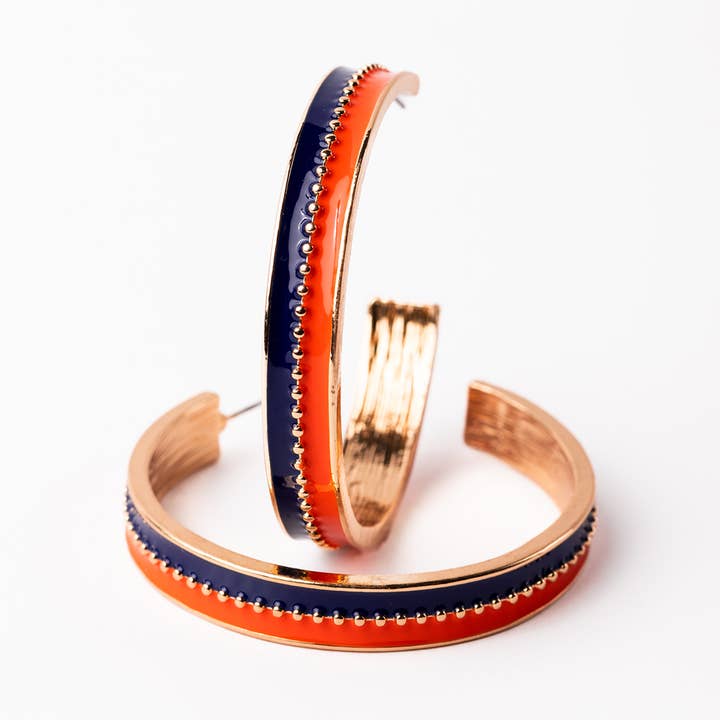 Earrings Meaghan Blue & Orange L for wholesale by Michelle McDowell