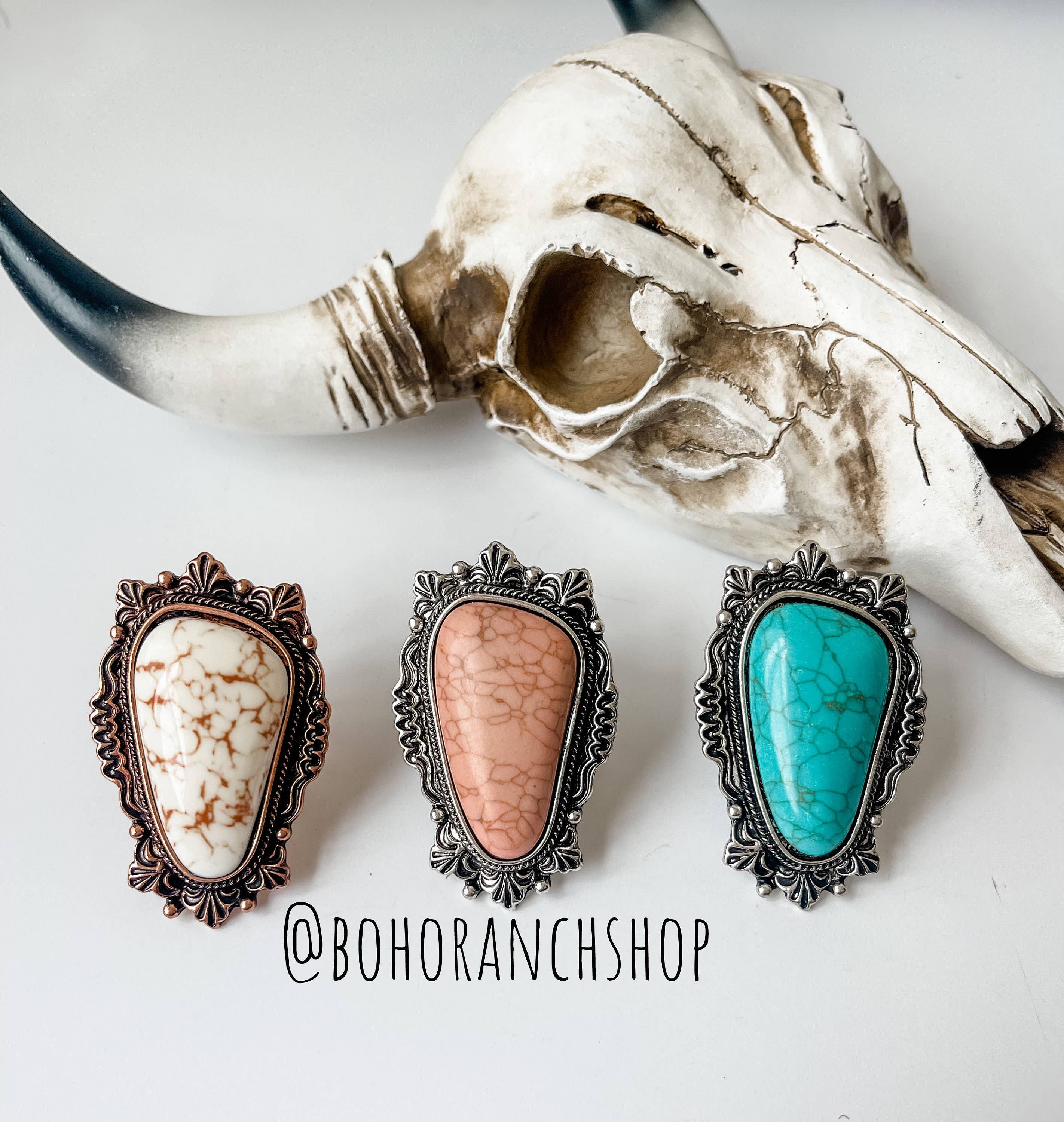 Boho Ranch Shop – wholesale Cocktail/statement ring – Oversized Western Navajo Statement Ring0