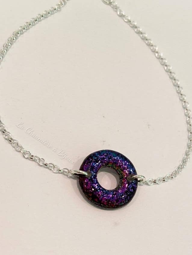 “Blue violet chameleon” openwork bracelet for wholesale by La Chaumière à Bijoux