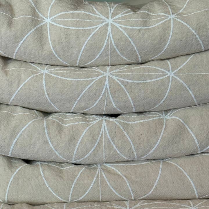 Crystal Grids - Wholesale Meditation Supplies - Seed of Life white ink, Crystal Grid Cloth, Alter Cloth18