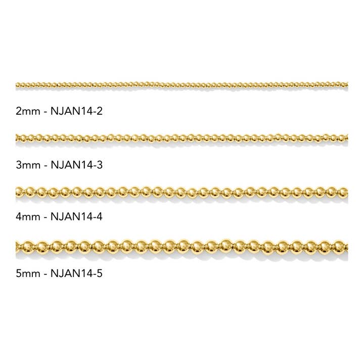 Kaylie Dawn Jewelry - Wholesale Beaded/Pearl Necklace - Jane 14K Gold Filled Classic Gold Beaded Necklace in 5mm9