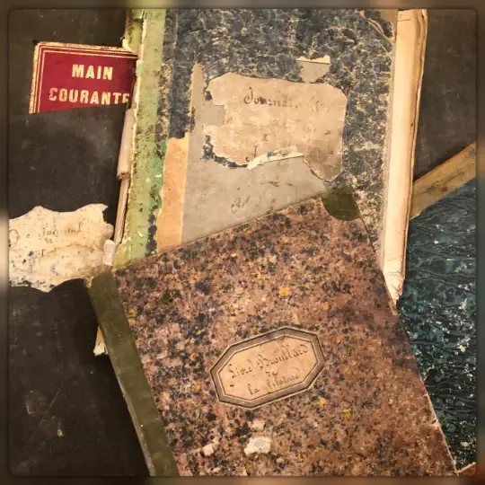 Monahan Papers - Wholesale Retailer Display - Paper & Novelty - Original French Journal/Ledger Pages Bundles - 1800's - 19005