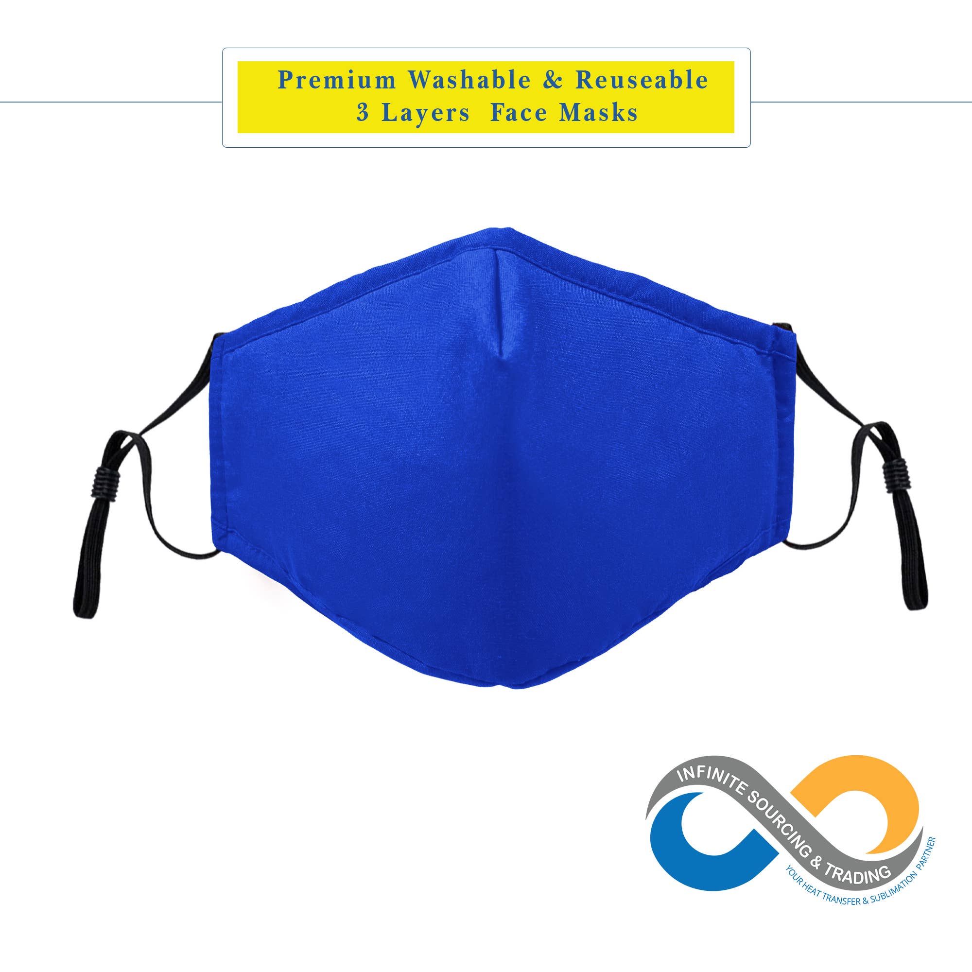 Infinite Sourcing & Trading LLC. - Wholesale Protective Face Mask/Shield - Reusable/Washable Cotton Face Mask, Solid Color Face Mask4