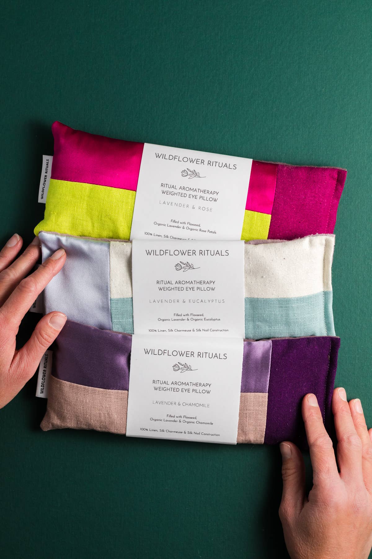 Wildflower Rituals - Wholesale Kuuroord/therapeutisch kussen - Aromatherapie verzwaard oogkussen - Eucalyptus & Lavendel5