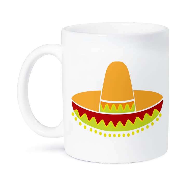 3dRose – wholesale Coffee mug – 3dRose, Cute Yellow, Orange, and Red Mexican Sombrero Hat Illustration, Mug8