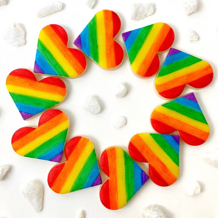 marzipops - Venta al por mayor Galletas - Corazones gourmet de mazapán Candy Pride Rainbow