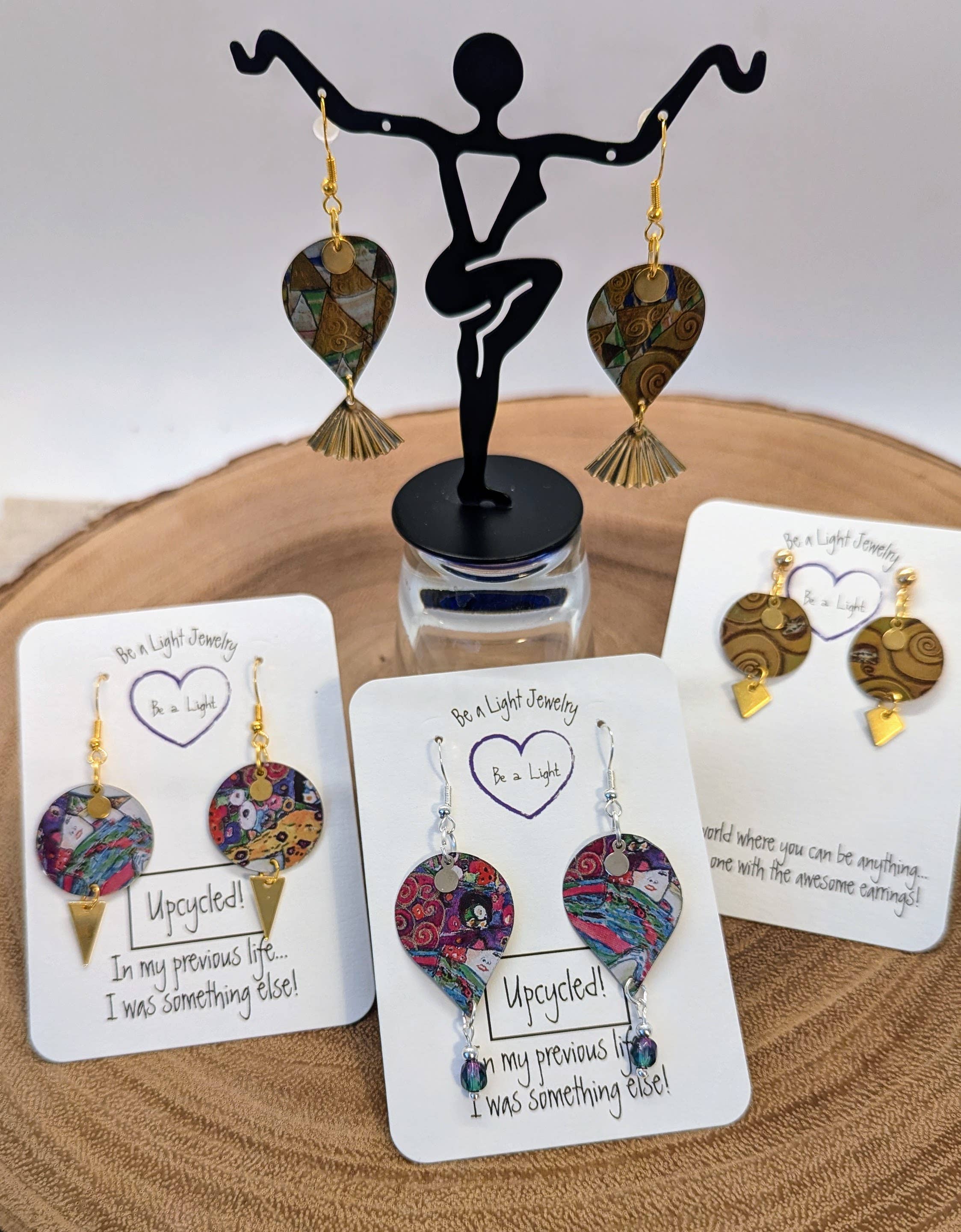 Be a Light Jewelry - Wholesale Dangle Earrings - Klimt Earrings, Set of 12,  Upcycled Earrings Collection #42