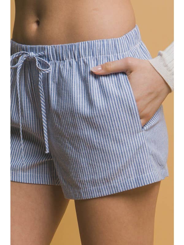 Vanilla Monkey - Wholesale Shorts - Women's - Low- Rise Stripe Linen Shorts