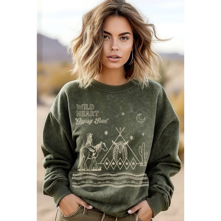 WILD HEART MINERAL GRAPHIC SWEATWHIRTS for wholesale by HRTandLUV