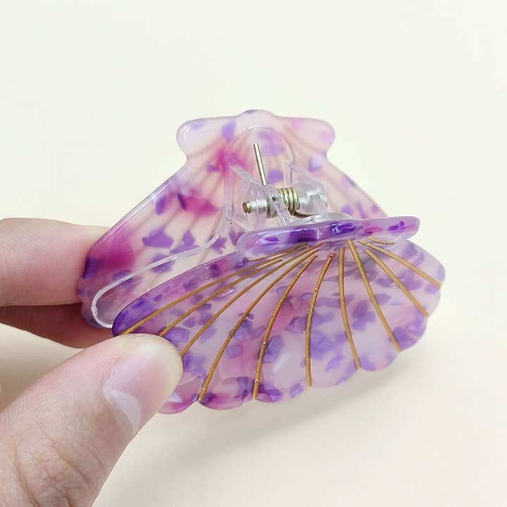 ACCITY - Wholesale Hair Clip - Women's - 2" Small Shell Hair Claw Clip for Back Hair_CWAHA06538