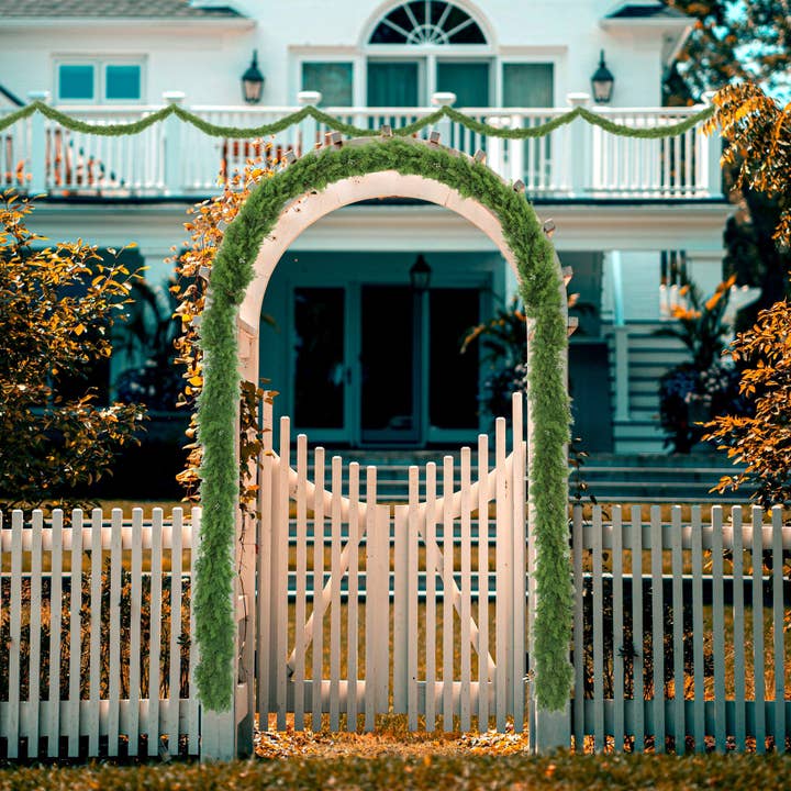 Larksilk - Wholesale Artificial flowers - 6' Juniper Christmas Garland With Green Berries & Twigs5