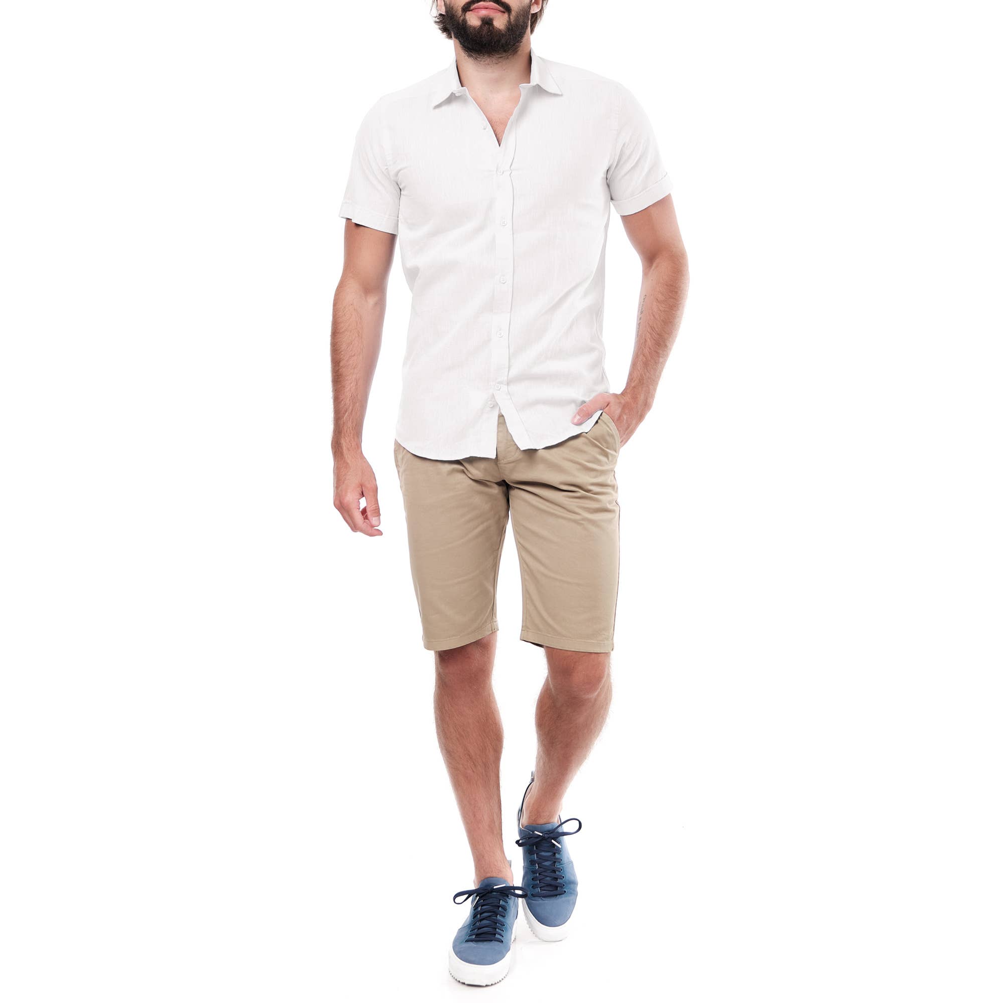 WEISS Einfarbiges Hemd ZARAEL-WEISS (S-XXL) für den Großhandel auf Faire3