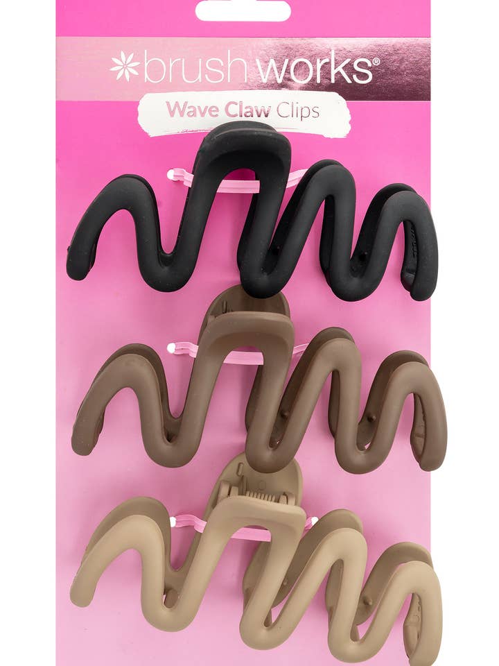 Brushworks Wave Claw Clips - 3 Pack for wholesale by Soinvogue
