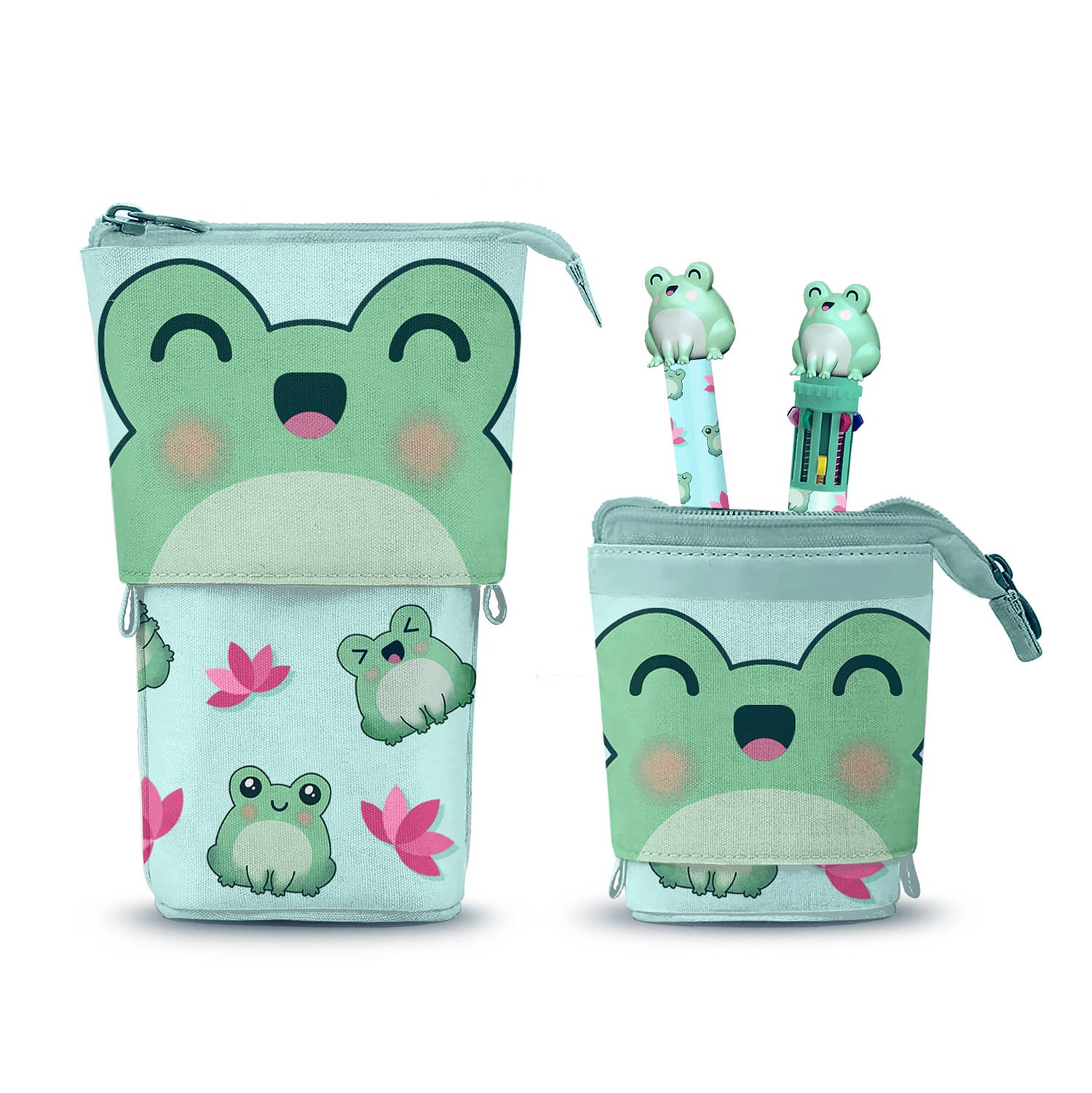 KARACTERMANIA - Wholesale Pencil Case/Pouch - Oh My Pop Froggy-Cute Pencil Case + 10-Colour Pen + Gel Pen0