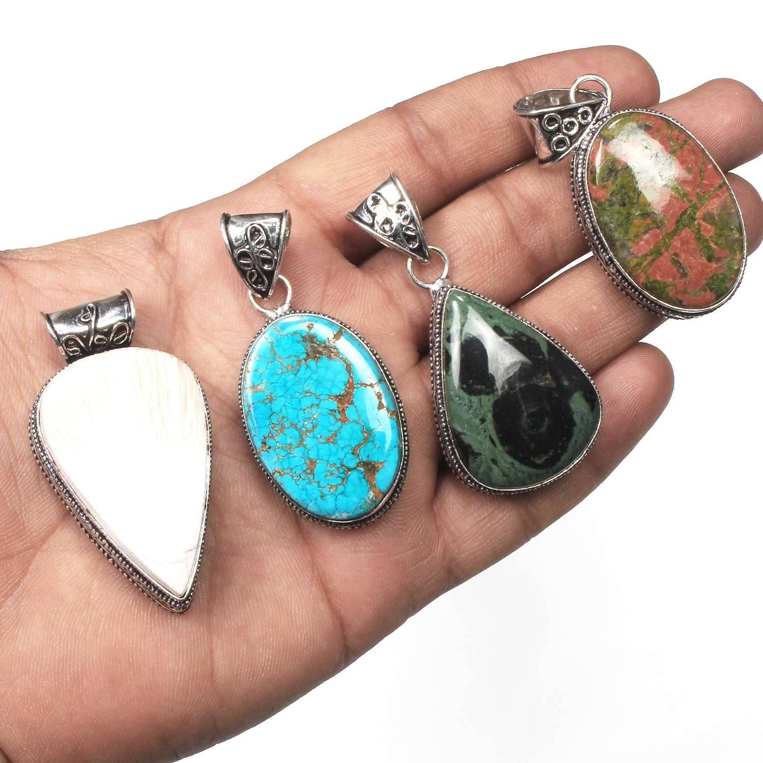 Handmade Jewels – wholesale Individual charm/pendant – Natural Assorted Gemstone Designer Pendants Necklace For Women Multi Color Crystal Handmade Wholesale Pendants For Bulk Sale3