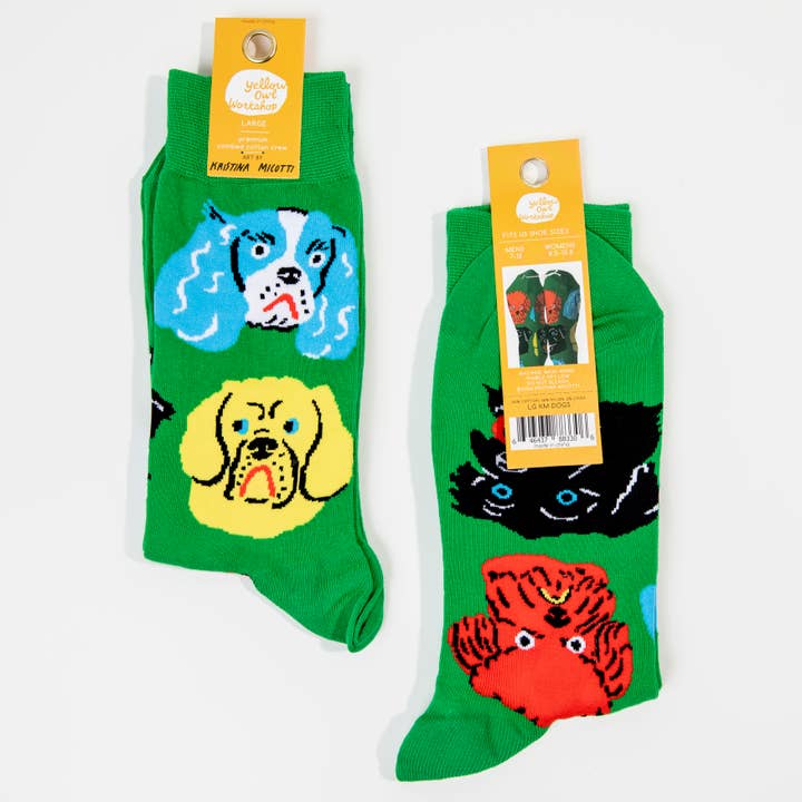 Yellow Owl Workshop - Wholesale Socks - Men's - Kristina Micotti Dogs - Large Crew Socks - Colorful Socks2